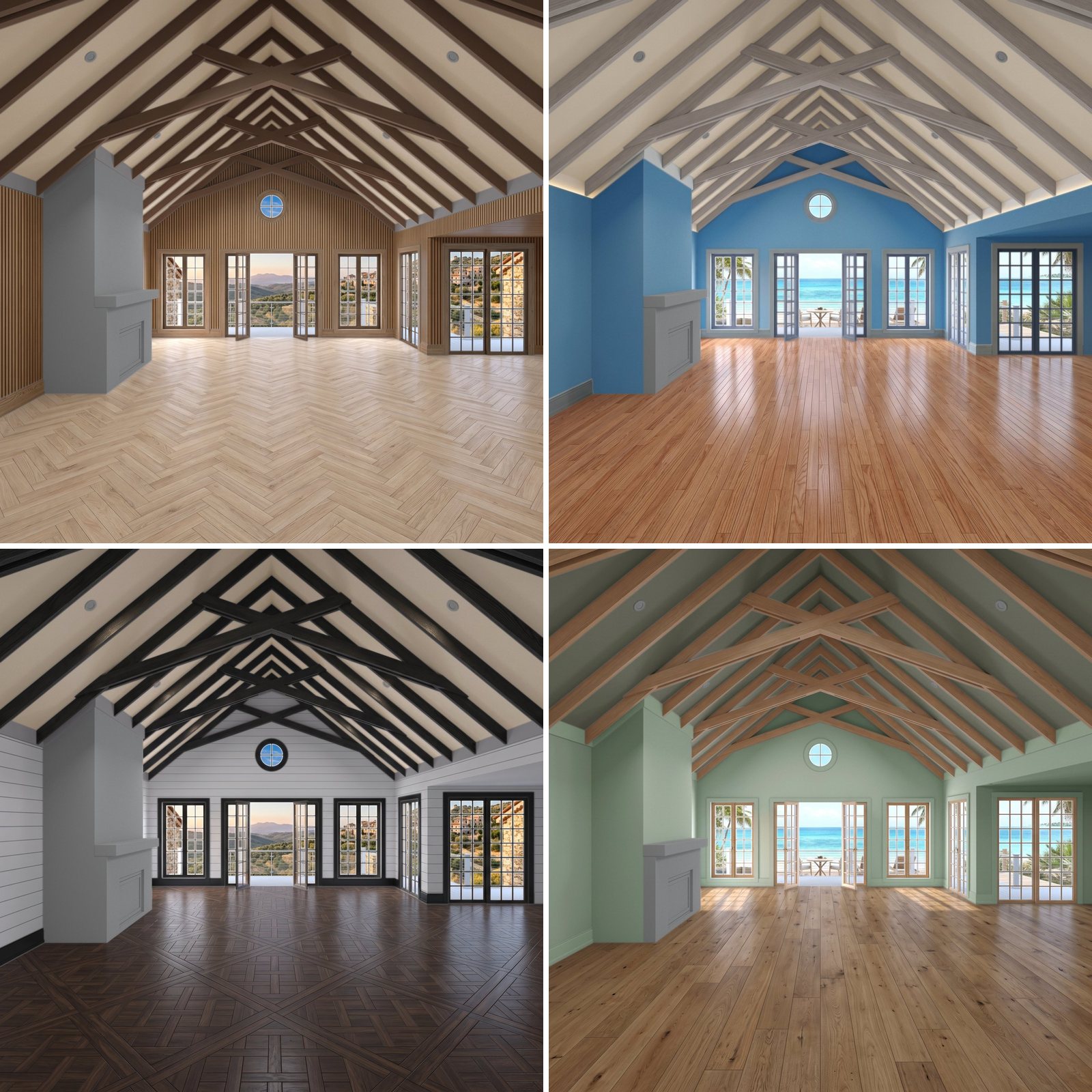 Four looks from the same render