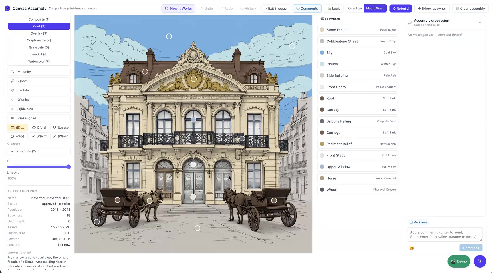 Canvas Assembly workspace